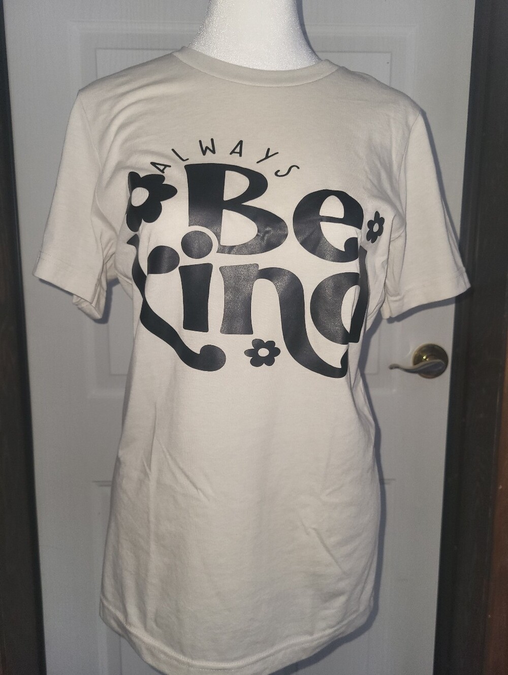 Always Be Kind Graphic Tee - Sand Color with Black Print